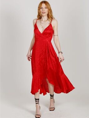 Band of the Free Ruby Red Wrap Dress